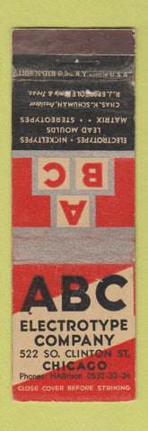 Matchbook Cover - ABC Electrotype Chicago IL WEAR