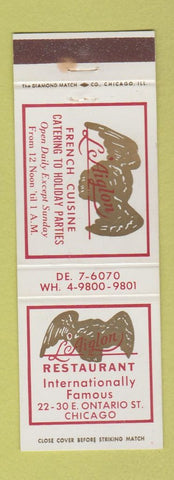 Matchbook Cover - Le Aiglon French Restaurant Chicago IL