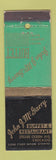Matchbook Cover - John McGarry Buffet Restaurant Chicago IL WEAR