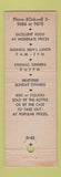 Matchbook Cover - John McGarry Buffet Restaurant Chicago IL WEAR