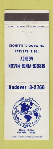 Matchbook Cover - Berger Viner Mason Insurance Agency Chicago IL