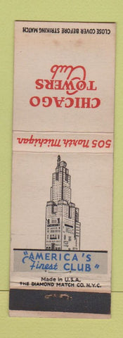 Matchbook Cover - Chicago Towers Club IL WRON