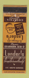 Matchbook Cover - Lander's Restaurnt Chicago IL CREASE