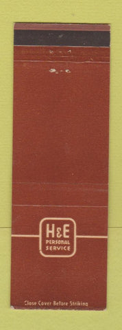 Matchbook Cover - H&E Personal Service Advertising Printing Chicago IL