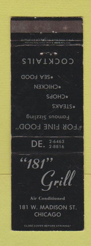 Matchbook Cover - 181 Grill Chicago IL