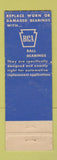 Matchbook Cover - BCA Ball Bearings KC Auto Supply Chicago IL WEAR