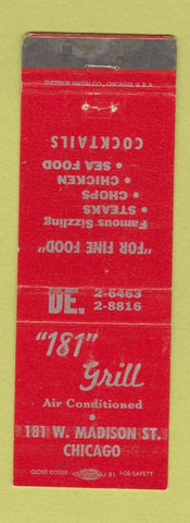 Matchbook Cover - 181 Grill Chicago IL WEAR