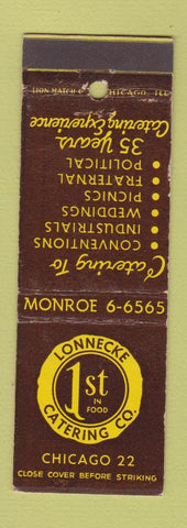 Matchbook Cover - Lonnecke Catering Chicago IL WEAR