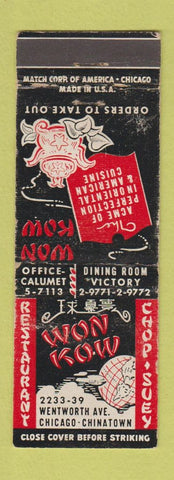 Matchbook Cover - Wow Kow Chinese Food Chicago IL WEAR