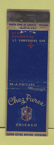 Matchbook Cover - Chez Paree Chicago IL