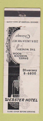 Matchbook Cover - Webster Hotel Chicago IL Daniel Webster Room