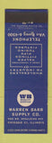 Matchbook Cover - Warren Barr Supply Chicago IL Valves Fittings Pipes