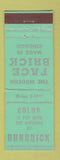 Matchbook Cover - Dunbrick Face Brick Chicago IL Stuart Goranson