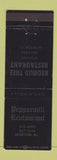 Matchbook Cover - Peppermill Restaurant Morton IL Redbud Tree BLACK