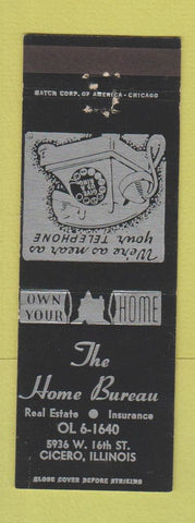 Matchbook Cover - Home Bureau Insurance Real Estate Cicero IL