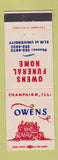 Matchbook Cover - Owens Funeral Home Champaign IL