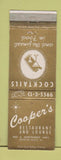 Matchbook Cover - Cooper's Restaurant Arlington Heights IL