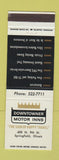 Matchbook Cover - Downtowner Motor Inns Springfield IL