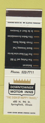 Matchbook Cover - Downtowner Motor Inns Springfield IL