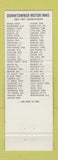 Matchbook Cover - Downtowner Motor Inns Springfield IL