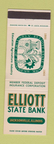 Matchbook Cover - Elliott State Bank Jacksonville IL 1966 WEAR