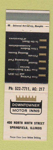 Matchbook Cover - Downtowner Motor Inns Springfield IL