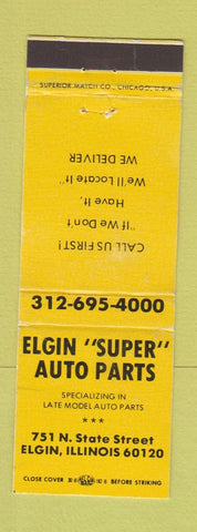 Matchbook Cover - Elgin Super Auto Parts IL WEAR