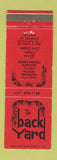 Matchbook Cover - The Back Yard Elmhurst IL