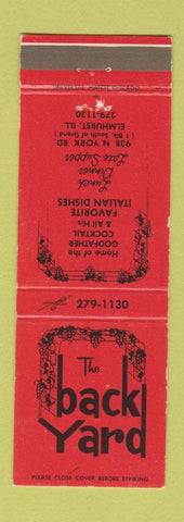 Matchbook Cover - The Back Yard Elmhurst IL