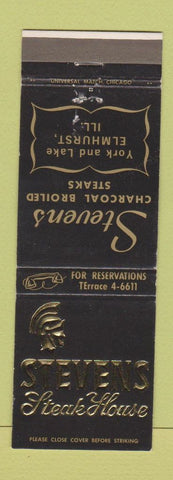 Matchbook Cover - Stevens Steak House Elmhurst IL