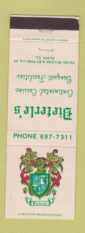 Matchbook Cover - Dieterle's Elgin IL