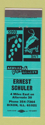 Matchbook Cover - Ernest Schuler Dixon IL poultry eggs