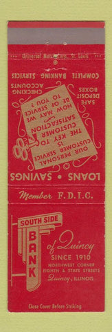 Matchbook Cover - South Side Bank Quincy IL