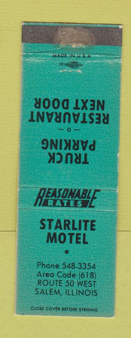Matchbook Cover - Starlite Motel Salem IL WORN