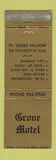 Matchbook Cover - Grove Motel Morton Grove IL WEAR