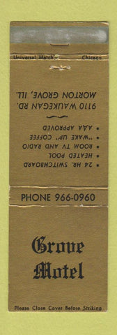 Matchbook Cover - Grove Motel Morton Grove IL WEAR