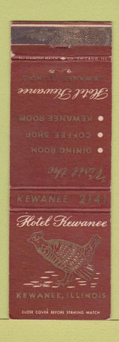 Matchbook Cover - Hotel Kewanee IL WEAR