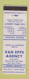 Matchbook Cover - Van Epps Insurance Real Estate Rock Island IL WEAR