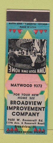 Matchbook Cover - Broadview Improvement Company IL
