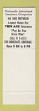 Matchbook Cover - Paramount Insurance Chicago IL