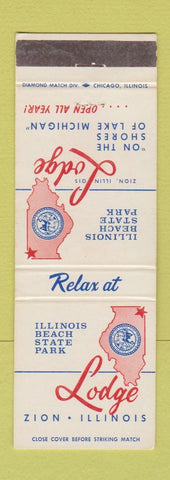Matchbook Cover - Illinois Beach State Bark Zion IL