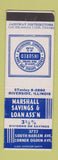 Matchbook Cover - Marshall Savings and Loan Riverside IL