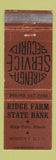 Matchbook Cover - Ridge Farm State Bank Ridge Farm IL WEAR
