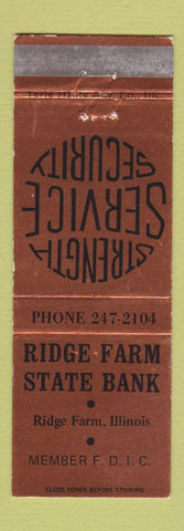 Matchbook Cover - Ridge Farm State Bank Ridge Farm IL WEAR