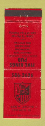 Matchbook Cover - Five Kings Pub Chicago IL WEAR