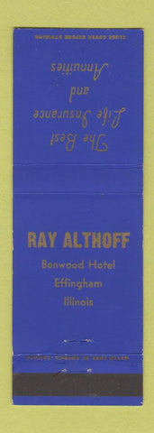 Matchbook Cover - Ray Althoff Insurance Effingham IL