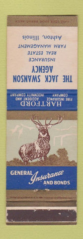 Matchbook Cover - Hartford Insurance Jack Swanson Ashton IL