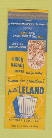 Matchbook Cover - Hotel Leland Springfield IL