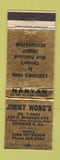Matchbook Cover - Jimmy Wong's Chicago IL Chinese Food WORN