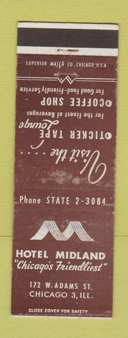Matchbook Cover - Hotel Midland Chicago IL WEAR